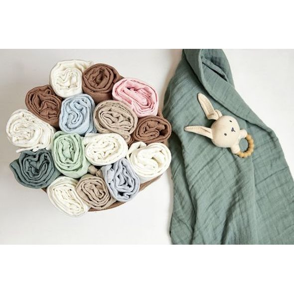 MEYCO MUŠELÍNOVÉ PLENY 2-BALENÍ SOFT GREEN/FOREST GREEN - LÁTKOVÉ PLENY SKLÁDANÉ - PŘEBALOVÁNÍ