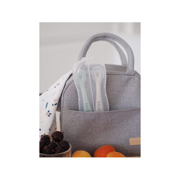 BEABA LŽIČKA SILIKONOVÁ 2KS S POUZDREM GREEN - LŽIČKY A PŘÍBORY - KRMENÍ