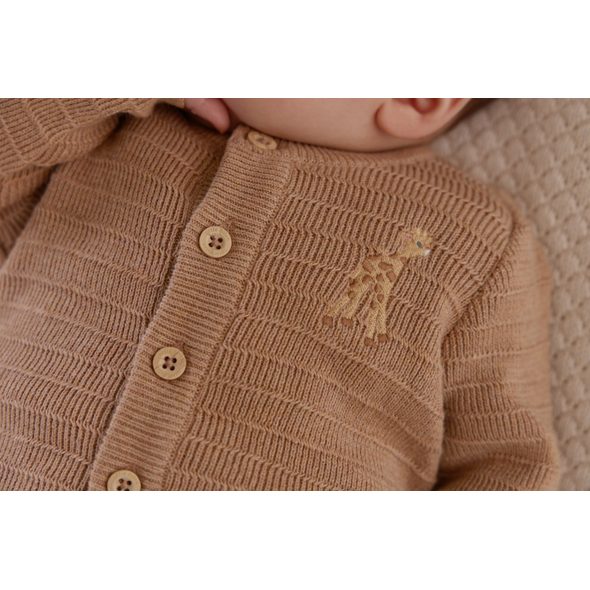 LITTLE DUTCH KARDIGAN PLETENÝ SAFARI FRIENDS SOFT TAN VEL. 68 - KABÁTKY, MIKINKY - PRO DĚTI