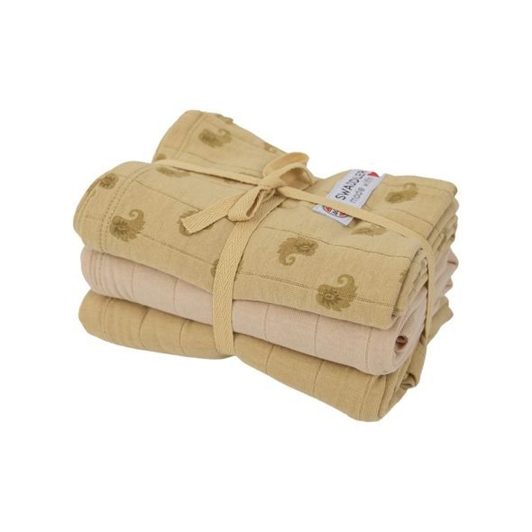 LODGER SWADDLER FLAME TRIBE 3BALENÍ 70 X 70 CM SAND - LÁTKOVÉ PLENY SKLÁDANÉ - PŘEBALOVÁNÍ