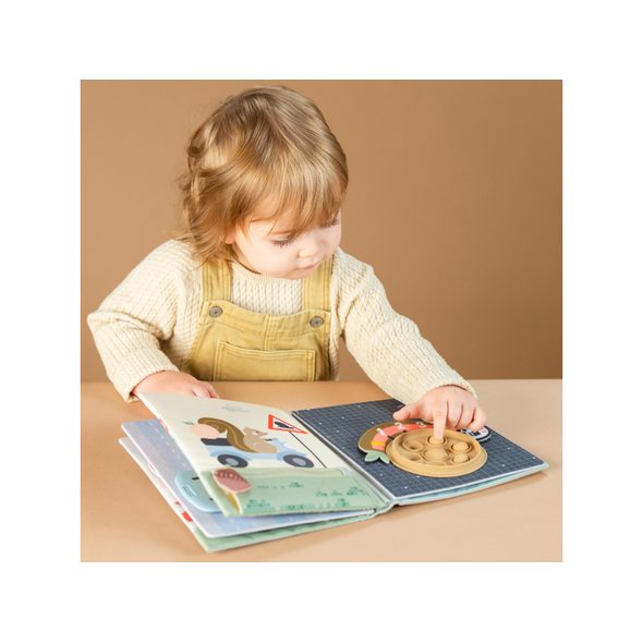TAF TOYS KNÍŽKA S AKTIVITAMI TINY TRAVELER BUSY BOOK - AKTIVNÍ HRAČKY - PRO DĚTI