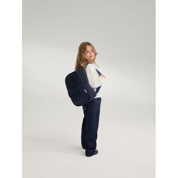 STUDIO NOOS FLANNEL CHALKSTRIPE MIDI BACKPACK - BATŮŽEK DARK BLUE - BATOHY A TAŠKY - PRO DĚTI