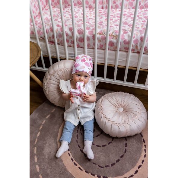 ENIE BABY DĚTSKÁ ČEPICE 6-9M PINK FLOWERS - ČEPIČKY A KLOBOUČKY - PRO DĚTI