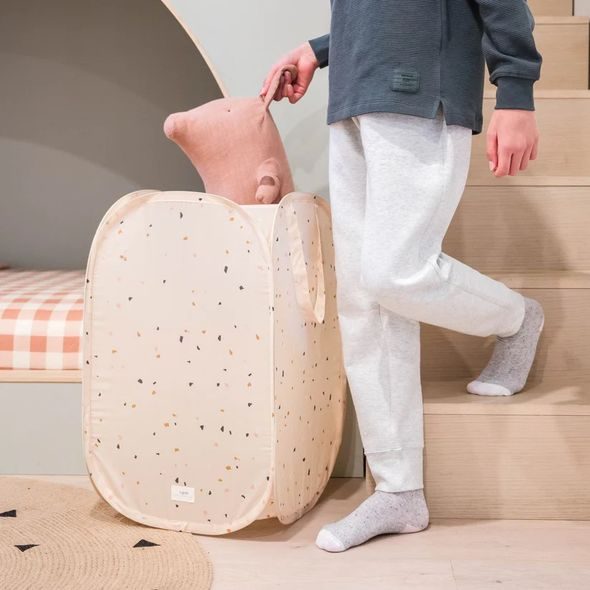 3 SPROUTS SKLÁDACÍ ÚLOŽNÝ KOŠ RECYCLED TERRAZZO BEIGE - BOXY NA HRAČKY - SPINKÁNÍ