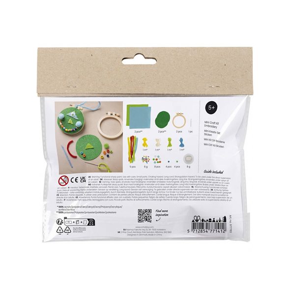 CREATIV COMPANY KREATIVNÍ SADA MINI CRAFT KIT EMBROIDERY FACES - VÝTVARNÉ POMŮCKY A HRAČKY - PRO DĚTI
