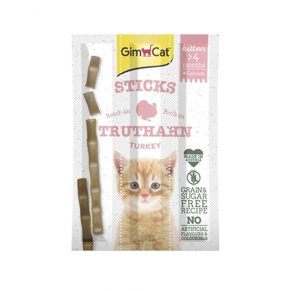 GIMBORN GIMPET STICKS KITTEN KROCAN+CALCIUM 3KS - DENTÁLNÍ PAMLSKY PRO KOČKY - CHOVATELSKÉ POTŘEBY MALVÍKZOO