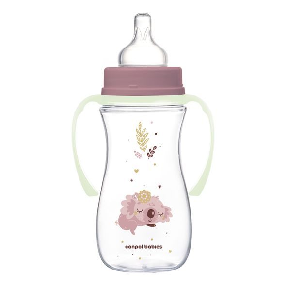 CANPOL BABIES ANTIKOLIKOVÁ LAHEV EASYSTART SLEEPY KOALA 300ML RŮŽOVÁ - KOJENECKÉ LAHVE - KRMENÍ