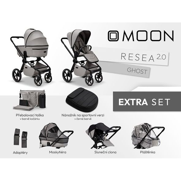MOON RESEA 2.0 EXTRA SET - GHOST - DVOJKOMBINACE - KOČÁRKY A PŘÍSLUŠENSTVÍ