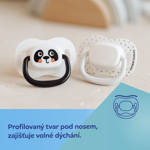 CANPOL BABIES SET SYMETRICKÝCH SILIKONOVÝCH DUDLÍKŮ BABIESBOO 18M+ 2KS ORANŽOVÝ - ŠIDÍTKA A DOPLŇKY - KRMENÍ