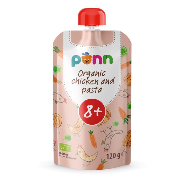 SALVEST PÕNN BIO KUŘÁTKO S TĚSTOVINAMI (120 G) - KAPSIČKY - KRMENÍ