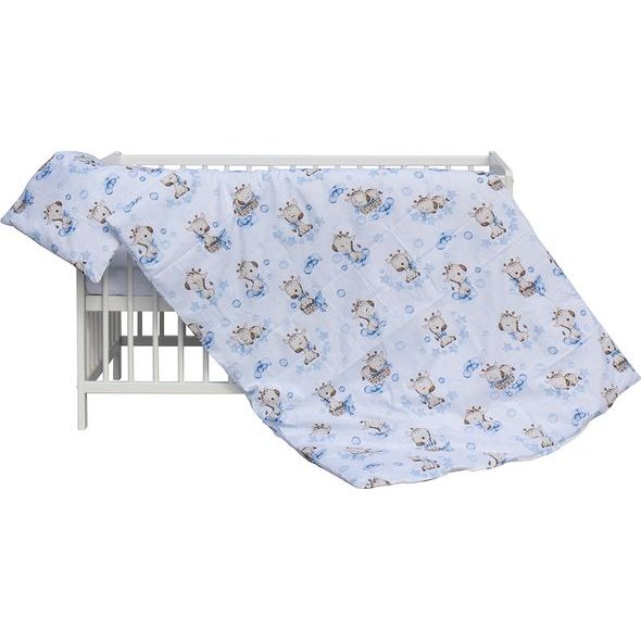 SCARLETT DĚTSKÁ POSTÝLKA S KOMPLETNÍ VÝBAVOU SCARLETT FIKI 120 X 60 CM - MODRÁ - DŘEVĚNÉ POSTÝLKY - SPINKÁNÍ