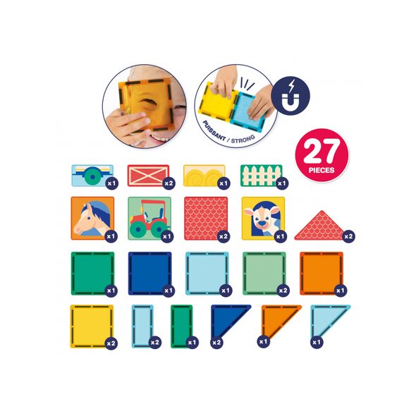 LUDI MAGNETICKÁ STAVEBNICE S TABULÍ FARMA 27 KS - STAVEBNICE A PUZZLE - PRO DĚTI