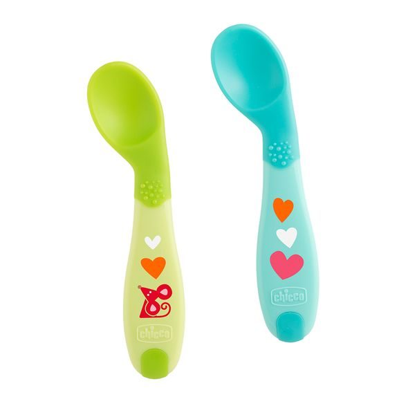 CHICCO LŽIČKA SE ZAHNUTOU ŠPIČKOU 8M+ MODRÁ - MISKY, TALÍŘKY A PODLOŽKY - KRMENÍ