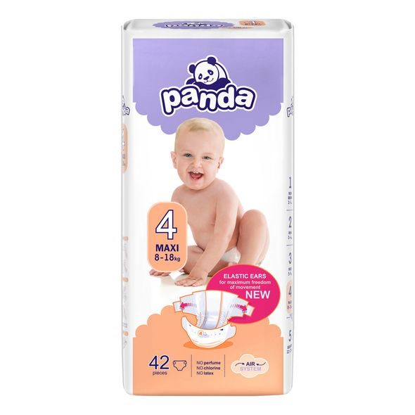 BELLA BABY PANDA 4 MAXI 8-18KG 42KS - JEDNORÁZOVÉ PLENY - VŠETKO NA PREBAĽOVANIE