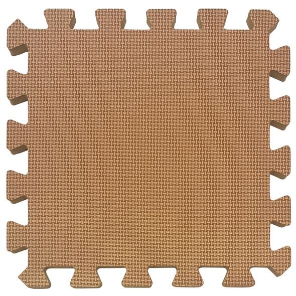 RIALTO BABY HRACÍ PODLOŽKA PUZZLE S OKRAJEM BROWN 92X122 CM - HRACÍ PODLOŽKY NA ZEM - SPINKÁNÍ