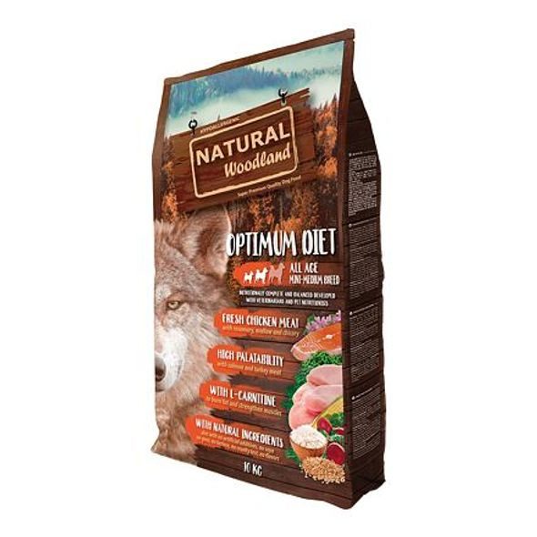 NATURAL GREATNESS NATURAL WOODLAND OPTIMUM DIET MINI,MEDIUM/KRŮTA,KUŘE/10 KG - GRANULE PRO PSY - CHOVATELSKÉ POTŘEBY MALVÍKZOO