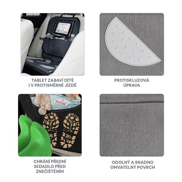 ZOPA OCHRANA SEDADLA POD AUTOSEDAČKU S KAPSOU NA TABLET OMYVATELNÁ, GREY - CHRÁNIČE SEDADLA - AUTOSEDAČKY A PŘÍSLUŠENSTVÍ