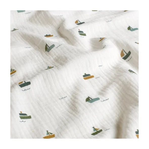 ENIE BABY MUŠELÍNOVÁ PLENKA 70X70CM LODĚ - LÁTKOVÉ PLENY ALL IN ONE - PŘEBALOVÁNÍ