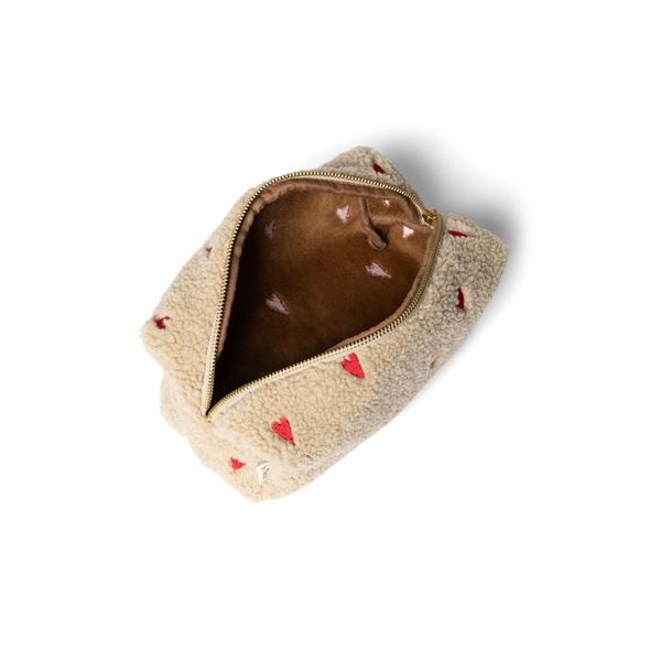 STUDIO NOOS TEDDY HEARTS POUCH KABELKA ECRU HEARTS - KOSMETICKÉ TAŠKY - PŘEBALOVÁNÍ