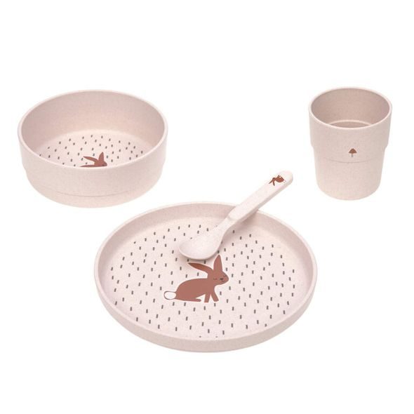LÄSSIG DISH SET PP/CELLULOSE LITTLE FOREST RABBIT - MISKY, TALÍŘKY A PODLOŽKY - KRMENÍ