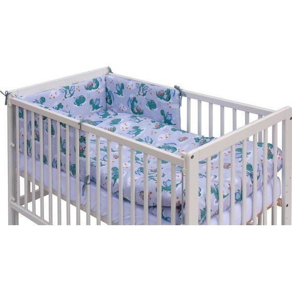 SCARLETT POSTÝLKA 120X60CM S KOMPLETNÍ VÝBAVOU DRÁČEK TYRKYSOVÁ - DŘEVĚNÉ POSTÝLKY - SPINKÁNÍ