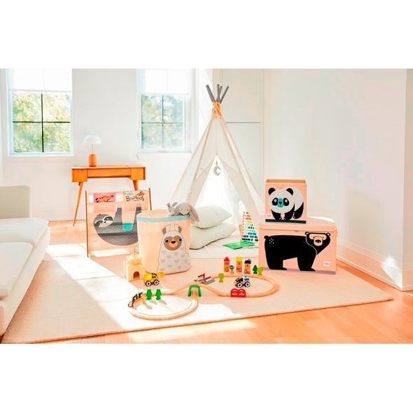 3 SPROUTS TRUHLA NA HRAČKY BEAR BLACK - BOXY NA HRAČKY - SPINKÁNÍ