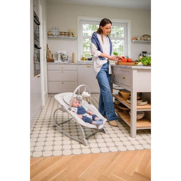 MOMI VIBRAČNÍ LEHÁTKO S MELODIEMI MOMI LAPIS SVĚTLE ŠEDÉ - LEHÁTKA A HOUPADLA - SPINKÁNÍ