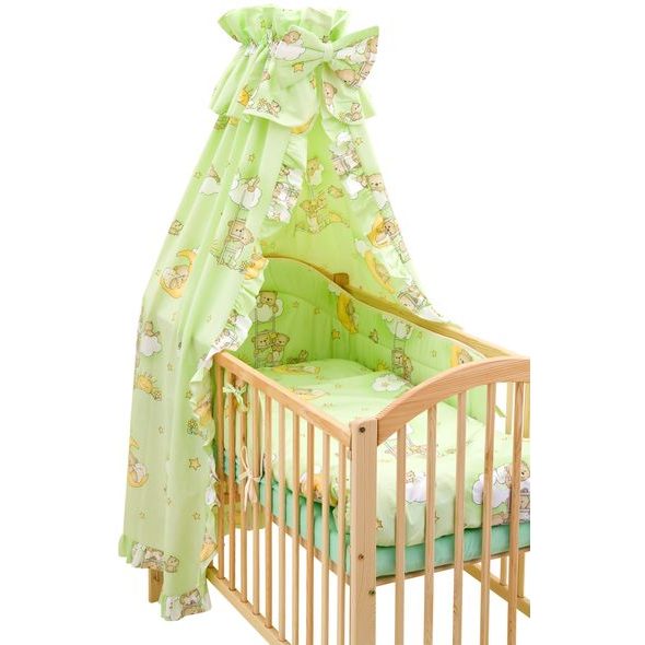 SCARLETT SOUPRAVA DO POSTÝLKY 4-DÍLNÁ MRÁČEK ZELENÁ 90X120CM - POVLEČENÍ DO POSTÝLKY - SPINKÁNÍ