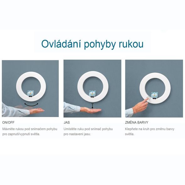 ZAZU FAY, REX, OTIS - NÁSTĚNNÉ SVĚTLO OVLÁDANÉ GESTY - NOČNÍ SVĚTLA - SPINKÁNÍ