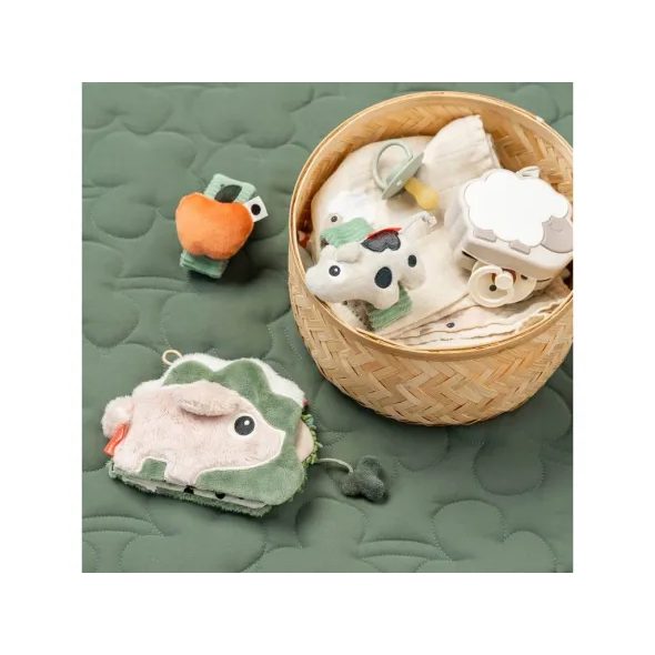 DONE BY DEER HAPPY HOME SENZORICKÁ DĚTSKÁ KNÍŽKA TINY FARM - MIX BAREV - AKTIVNÍ HRAČKY - PRO DĚTI