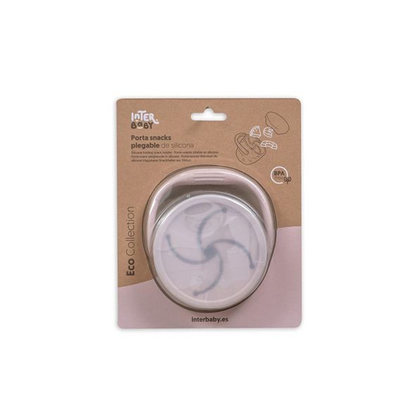 INTERBABY SKLÁDACÍ SILIKONOVÝ HRNEK NA SVAČINKU - RŮŽOVÝ - DĚTSKÉ HRNEČKY - KRMENÍ