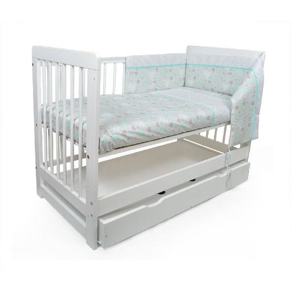 TOMI POVLEČENÍ K2/K3 SRDCE ZELENÁ - POVLEČENÍ DO POSTÝLKY - SPINKÁNÍ