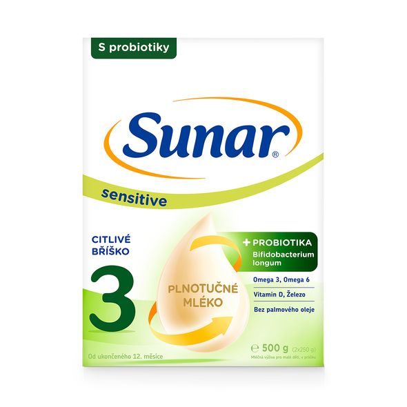 SUNAR SENSITIVE 3 BATOLECÍ KOJENECKÉ MLÉKO 500G - KOJENECKÁ MLÉKA - KRMENÍ