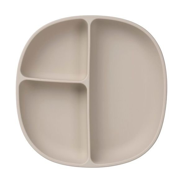 B.BOX SILIKONOVÝ DĚLENÝ TALÍŘEK S VÍČKEM A PŘÍSAVKOU - BÉŽOVÝ - MISKY, TALÍŘKY A PODLOŽKY - KRMENÍ