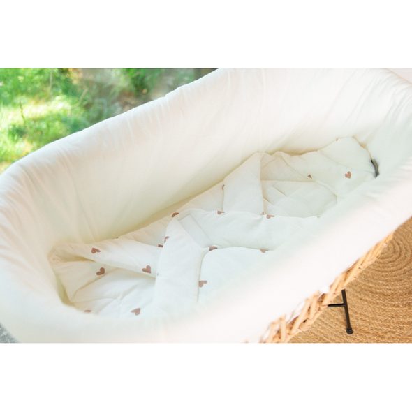 CHILDHOME KOŠÍK NA MIMINKO RATANOVÝ KOVOVÉ NOHY + MATRACE + POTAH JERSEY ECRU - KOŠÍKY A KOLÉBKY - SPINKÁNÍ