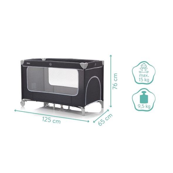 FILLIKID CESTOVNÍ POSTÝLKA PARIS DARKGREY MELANGE - CESTOVNÍ POSTÝLKY - SPINKÁNÍ