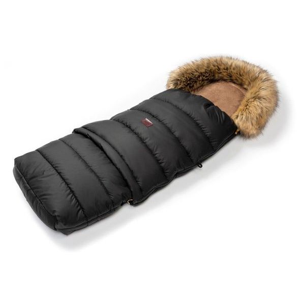 JASMINE ZIMNÍ FUSAK S KOŽÍŠKEM ČERNÝ S HNĚDOU KOŽEŠINOU - FUSAKY DO KOČÁRKU - KOČÁRKY A PŘÍSLUŠENSTVÍ