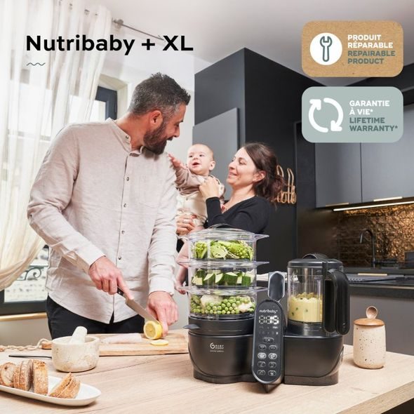 BABYMOOV MULTIFUNKČNÍ PŘÍSTROJ NUTRIBABY+ XL MINERAL BLACK - KUCHYŇSKÉ PŘÍSTROJE - KRMENÍ