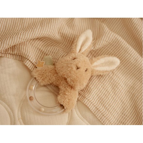 LITTLE DUTCH CHRASTÍTKO S KORÁLKY KRÁLÍČEK NEWBORN NATURALS - CHRASTÍTKA - PRO DĚTI