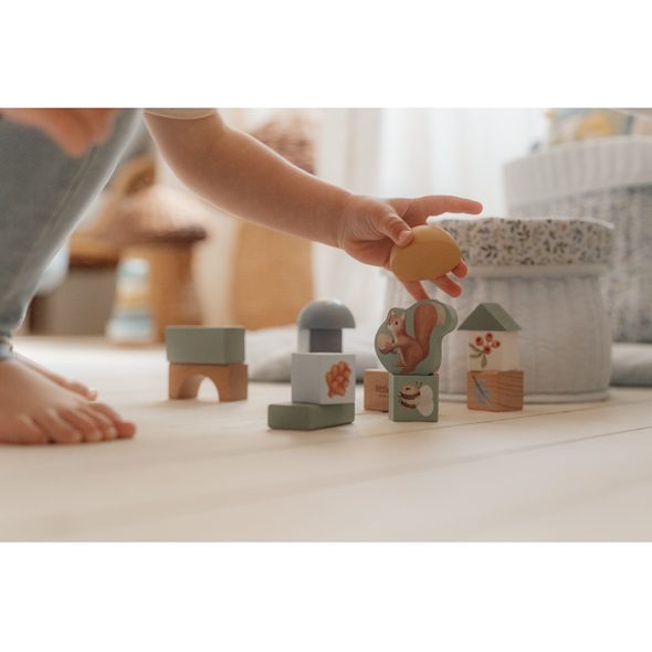 LITTLE DUTCH KOSTKY DŘEVĚNÉ 50 KS V TUBĚ FOREST FRIENDS - KOSTKY - PRO DĚTI