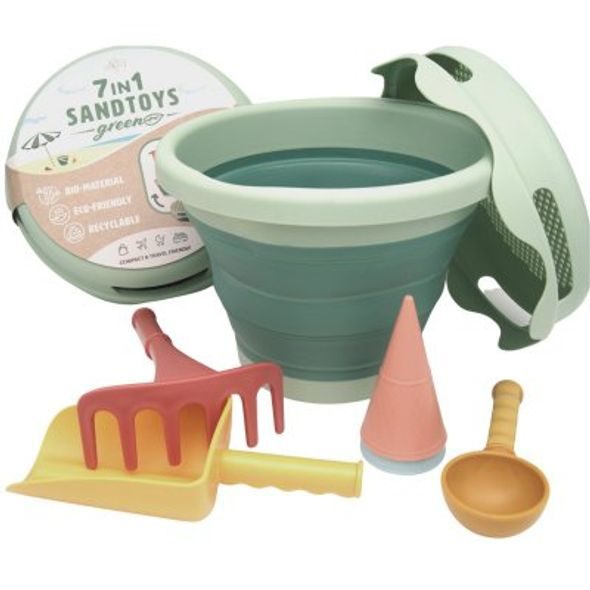 COMPACTOYS SKLÁDACÍ SADA NA PÍSEK 7V1 ZELENÁ - HRAČKY NA PÍSEK - PRO DĚTI