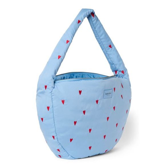 STUDIO NOOS PUFFY CROSS BODY BAG LIGHT BLUE HEARTS - ORGANIZÉRY A KOŠÍKY - KOČÁRKY A PŘÍSLUŠENSTVÍ