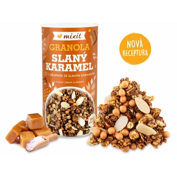 MIXIT GRANOLA Z PECE - SLANÝ KARAMEL - DO TAŠKY NA VYCHÁZKU - PRO MAMINKY