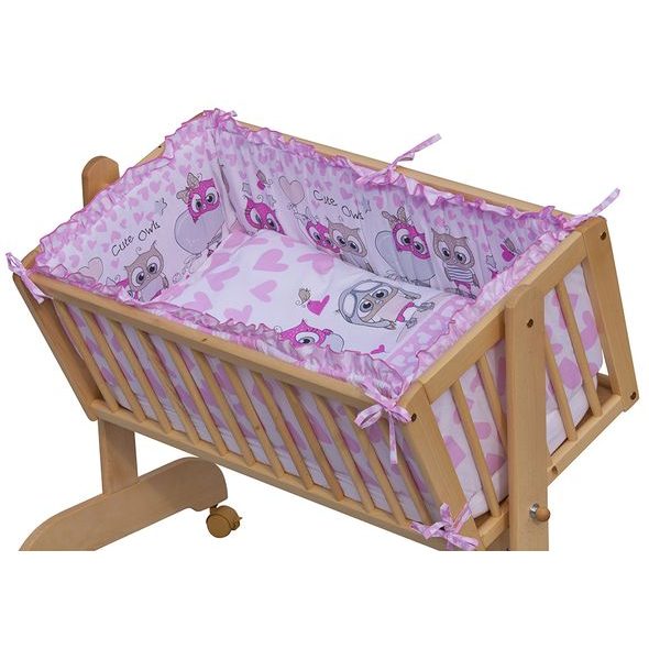 SCARLETT SOUPRAVA DO KOLÉBKY SCARLETT KULÍŠEK RŮŽOVÁ - POVLEČENÍ DO POSTÝLKY - SPINKÁNÍ