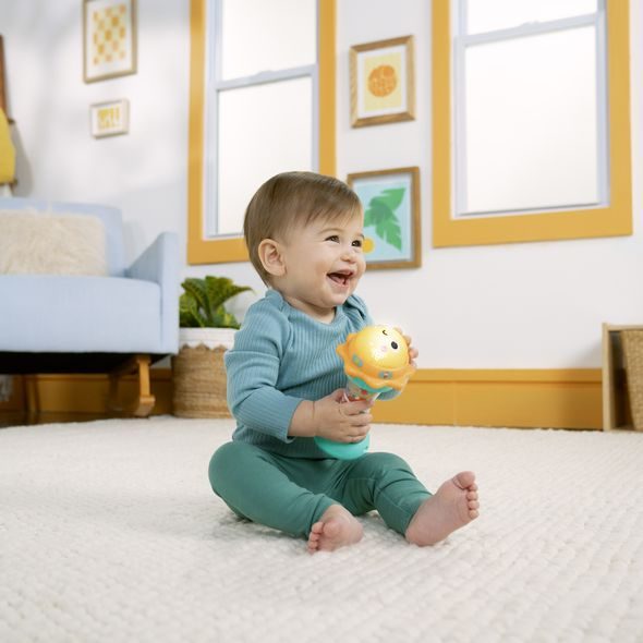 BRIGHT STARTS HRAČKA HUDEBNÍ CHRASTÍTKO SLUNÍČKO JUST FOR SUN™ 6M+ - CHRASTÍTKA - PRO DĚTI