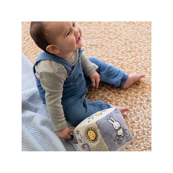 LITTLE DUTCH KOSTKA TEXTILNÍ KRÁLÍČEK MIFFY FLUFFY GREEN - SENZORICKÉ HRAČKY - PRO DĚTI