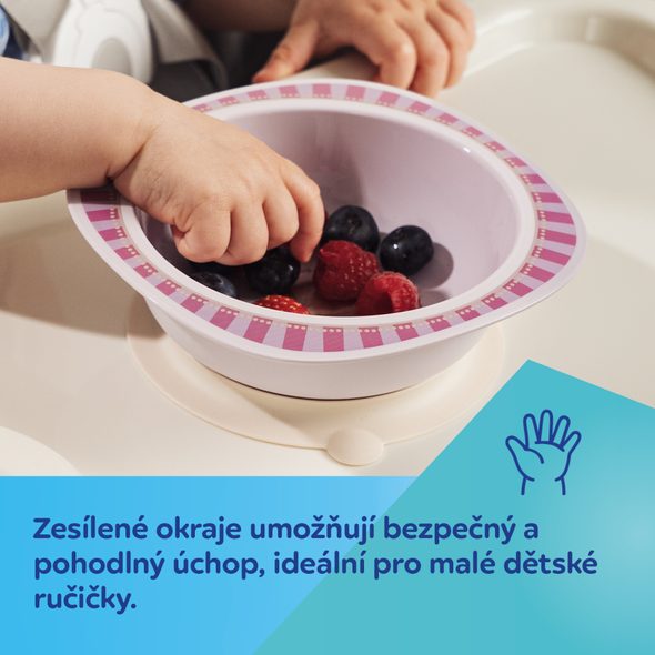 CANPOL BABIES MISKA S PŘÍSAVKOU WOODLAND 300 ML MODRÁ - MISKY, TALÍŘKY A PODLOŽKY - KRMENÍ
