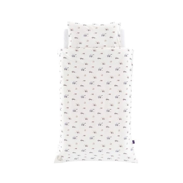 TRÄUMELAND POVLEČENÍ JERSEY 100/135 + 40/60 LITTLE FARM BLAU - POVLEČENÍ DO POSTÝLKY - SPINKÁNÍ