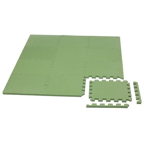 RIALTO BABY HRACÍ PODLOŽKA PUZZLE S OKRAJEM GREEN 92X122 CM - HRACÍ PODLOŽKY NA ZEM - SPINKÁNÍ