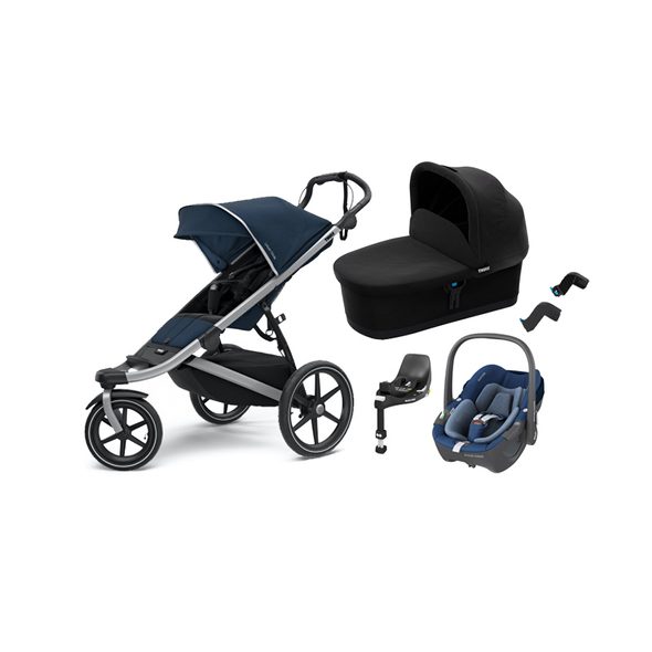 THULE SET 5V1 URBAN GLIDE² + BASSINET + PEBBLE 360 VČ. ADAPTÉRŮ A ZÁKLADNY (BLUE) - KOMBINACE S PŘÍSLUŠENSTVÍM - KOČÍKY A PRÍSLUŠENSTVO